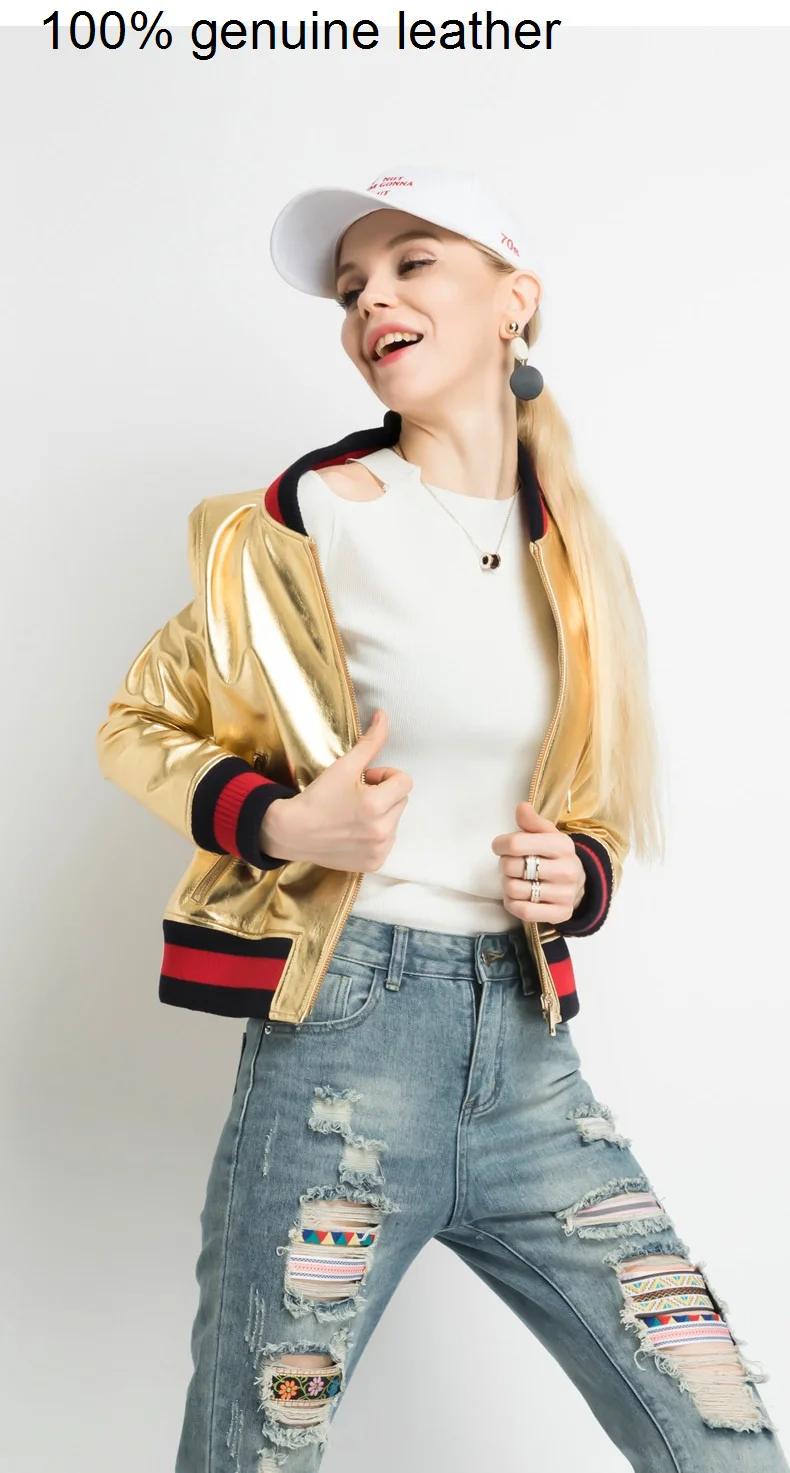 

new sales.2023 Brand High genuine quality leather jacket.Women fashion sheepskin coat.cool baseball jacket,plus size punk