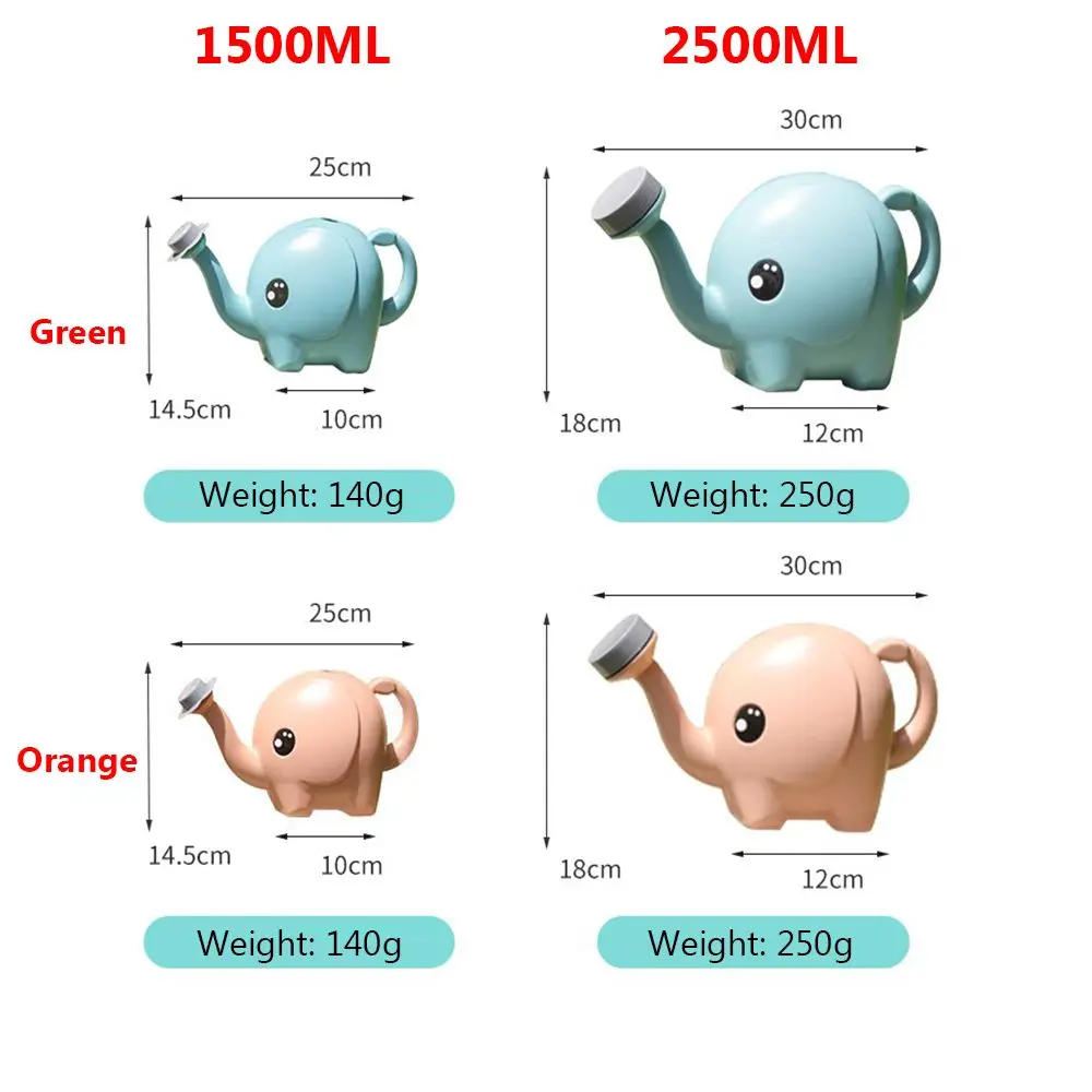 Watering Can 2500ml Outdoor Elephant Kids Home Patio Lawn Gardening Irrigation Plant Cute Cartoon Plastic