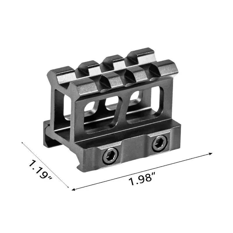 See Through Design Riser Bracket Scope Mount 1Inch Height for Flashlight Optics Laser Mounted Hunting