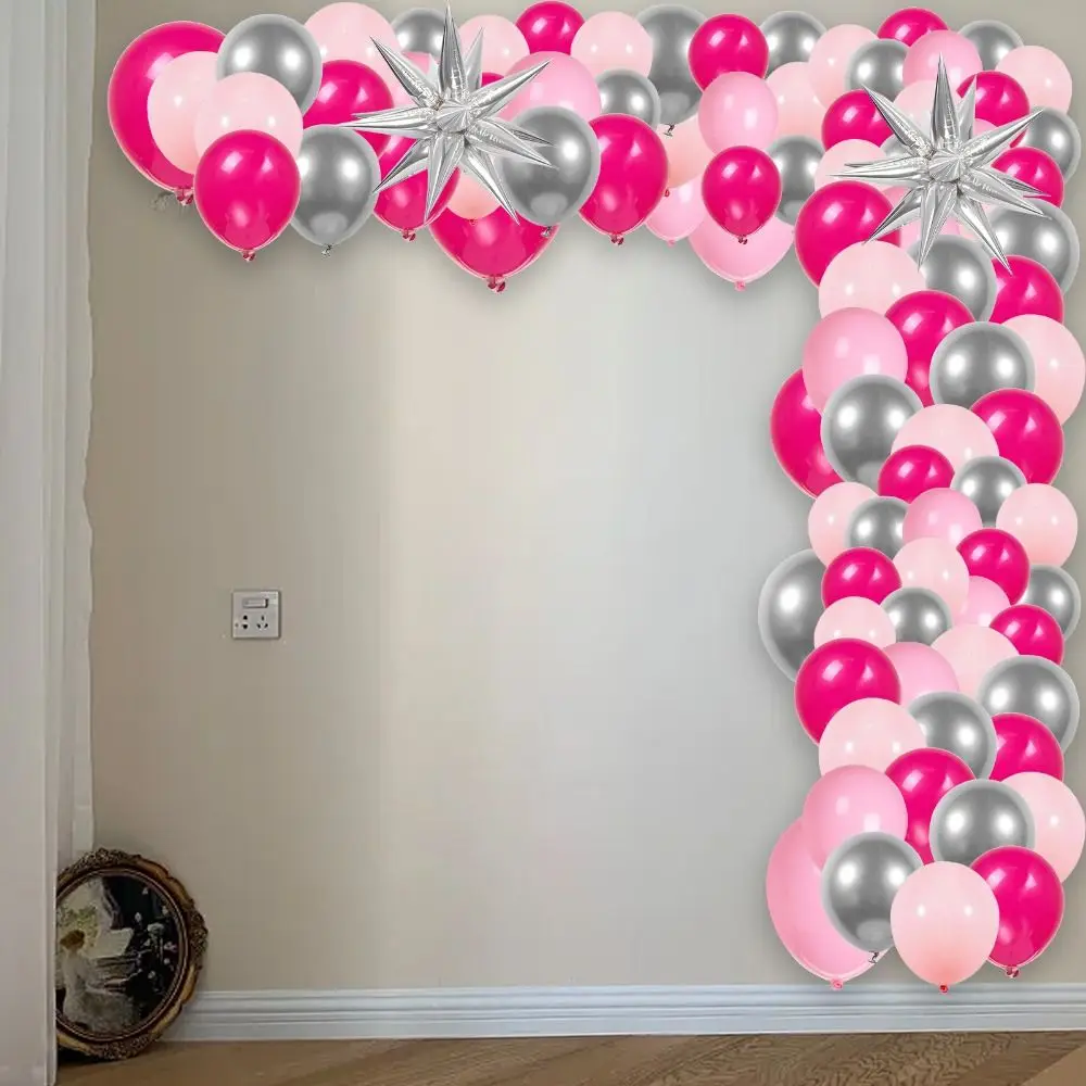 

Горячий розовый воздушный шар, Фотофон для свадьбы, вечеринки, пастельные розовые серебряные воздушные шары