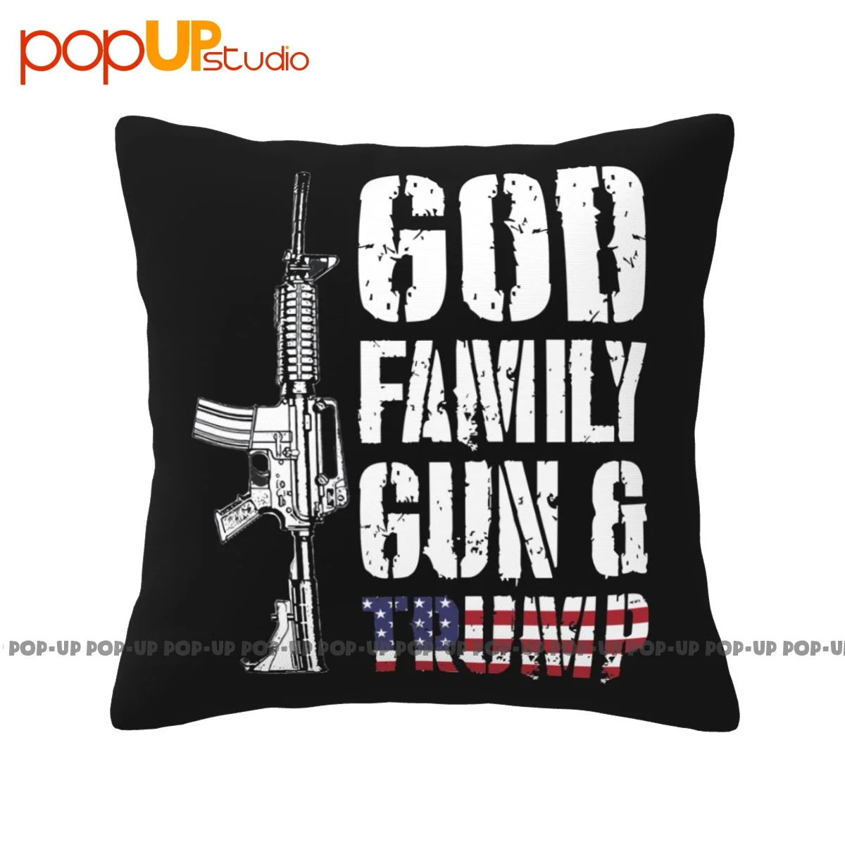 Cozy God Family Guns Donald Trump Newpatriotic American Gun Rights Federa Copricuscino Addensato