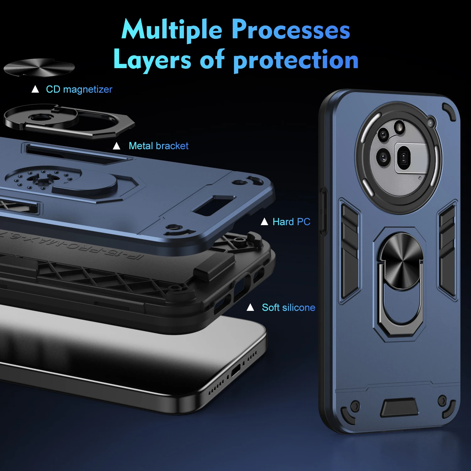 LVIMP For NOTHING Phone 3A PRO Fusion Magnetic Ring Stand Funda For NOTHING Phone 3APro 2A 2024 3 A Pro Armor Case Cover