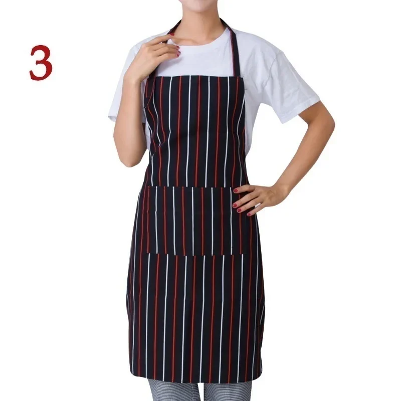 Womens Mens Cooking Chef Kitchen Restaurant BBQ Apron Dress with 2 Pockets Simple Style Waiter Apron Kitchen