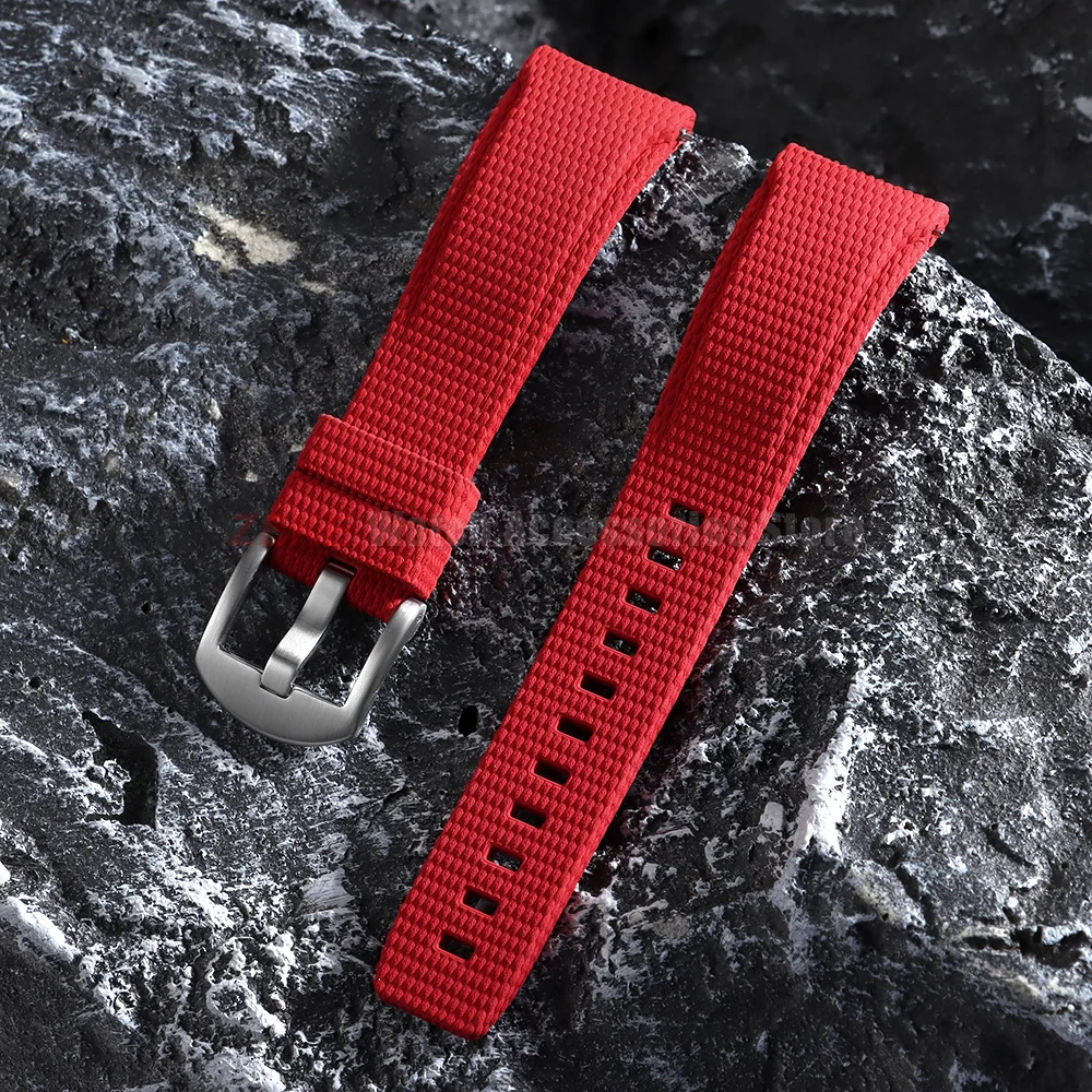 Premium Curved End Rubber Watch Strap - Versatile FKM Design