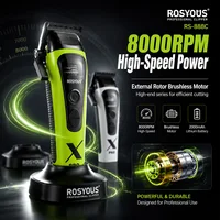 Tondeuse à cheveux professionnelle ROSYOUS 888C, 8000 tr/min, lame DLC, chargeur externe, moteur sans balais à rotor externe, tondeuse à cheveux pour hommes 6