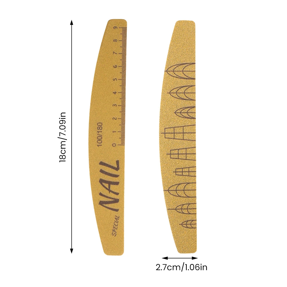 BQAN 1/5/10개 네일 파일 세트 (스케일 포함) 네일 아트 양면 100/180 그릿 네일 파일 그라인딩 샌딩 버퍼 버핑 매니큐어