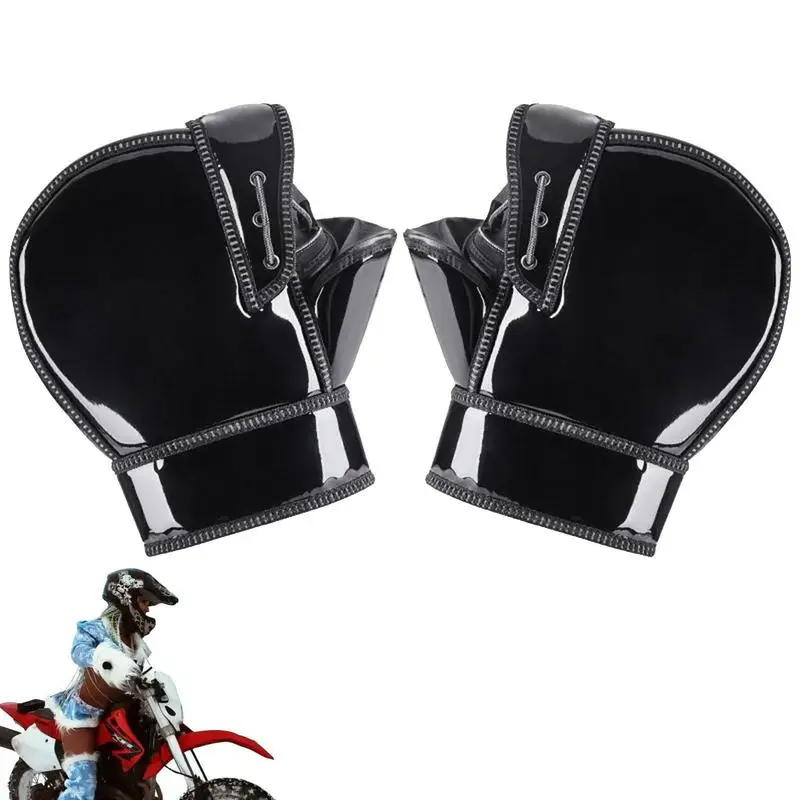 Handlebar Mittens Cold Winter Windshield Motorcycle Gloves Waterproof Hand Gloves With Reflective Strip For Snowmobiles Scooters