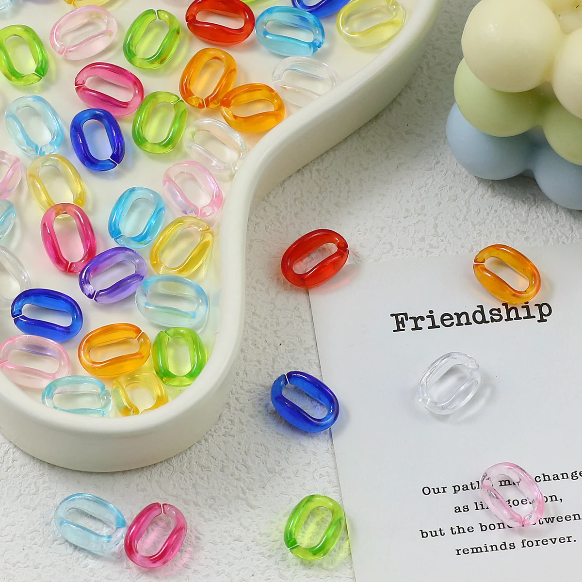

50-200PCS Colourful Acrylic Extension Chain Connection Clasp For Making Bracelet Necklace Jewelry Pendant DIY Accessories 16MM