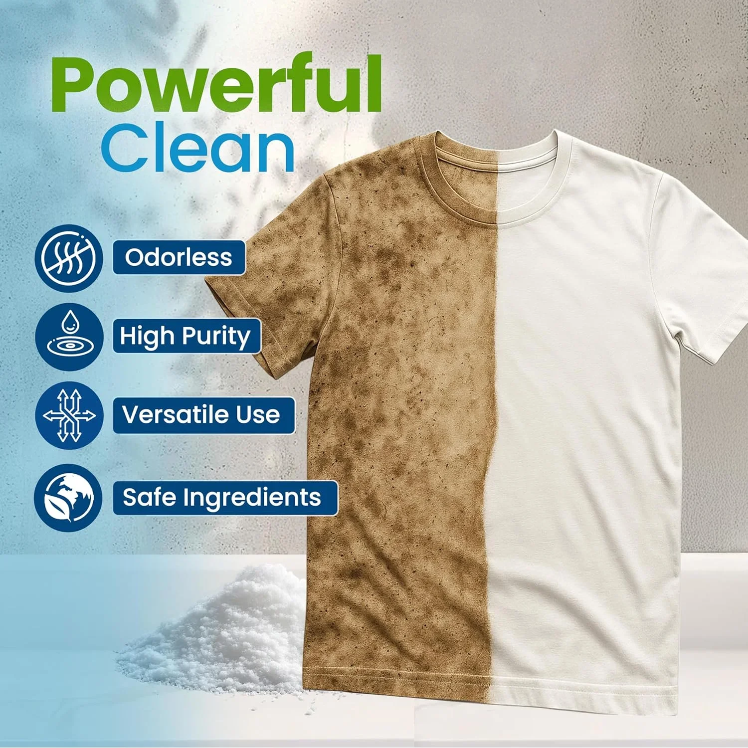 Ultra-Pure Oxygen Bleach Powder – Chlorine-Free Stain Remover & Whitener, Color-Safe All-Purpose Cleaner