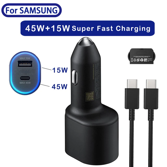 Chargeur pour Samsung Charge Rapide, 45W Chargeur USB C pour Galaxy S24  Ultra, S23 Ultra, S22