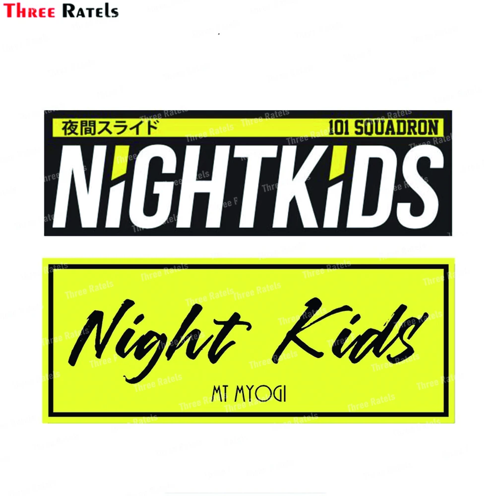 

Виниловые автомобильные наклейки Three Ratels K184 Night Kids Initial Slap, водонепроницаемая наклейка на окна, автомобильные аксессуары для ноутбука Campervan