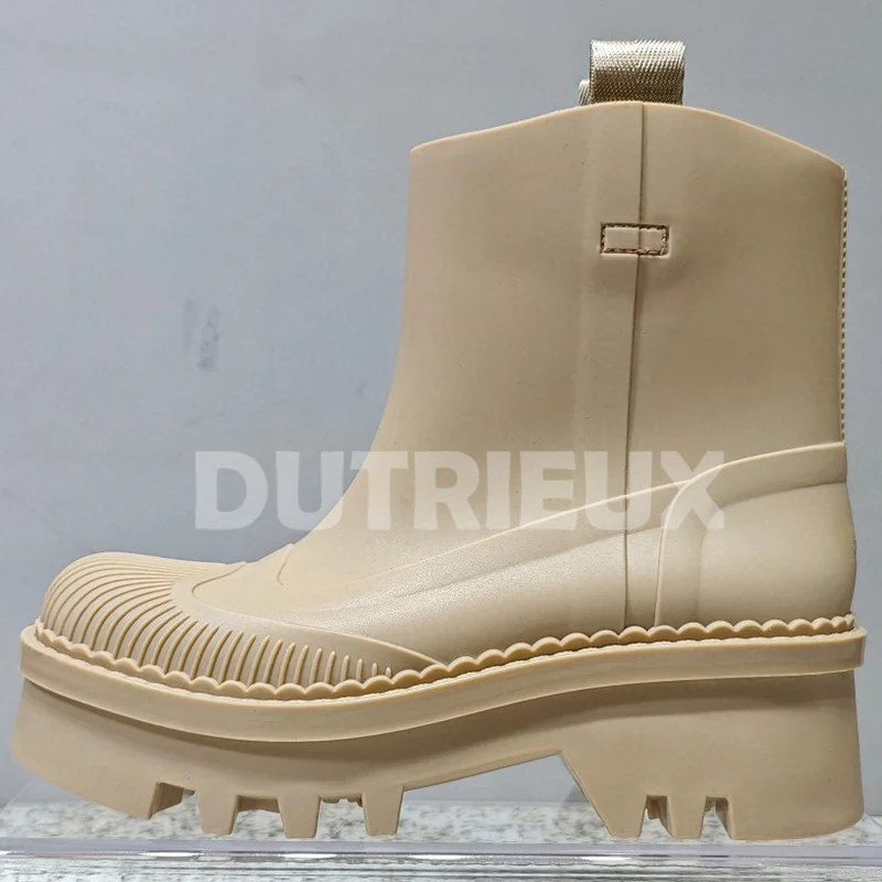 

Women Rain Boots Spring Autumn 2023 New Solid Color Round Head Thick Bottom Ankle Boots Simplicity Versatile Female Shoes 35-40