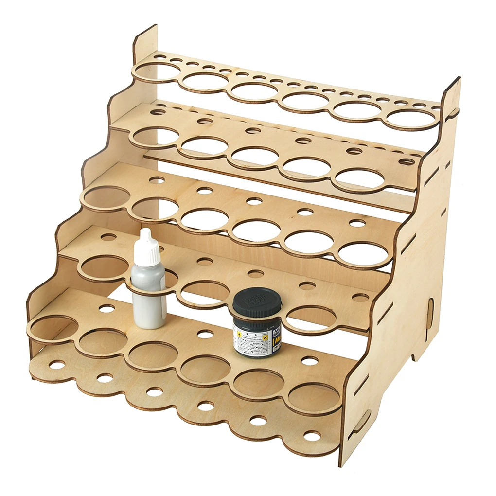 DIY Module Paint Bottle Rack Epoxy Tool Multi-Layer Wooden Organizer Storage Stand Cabinet paint organizer