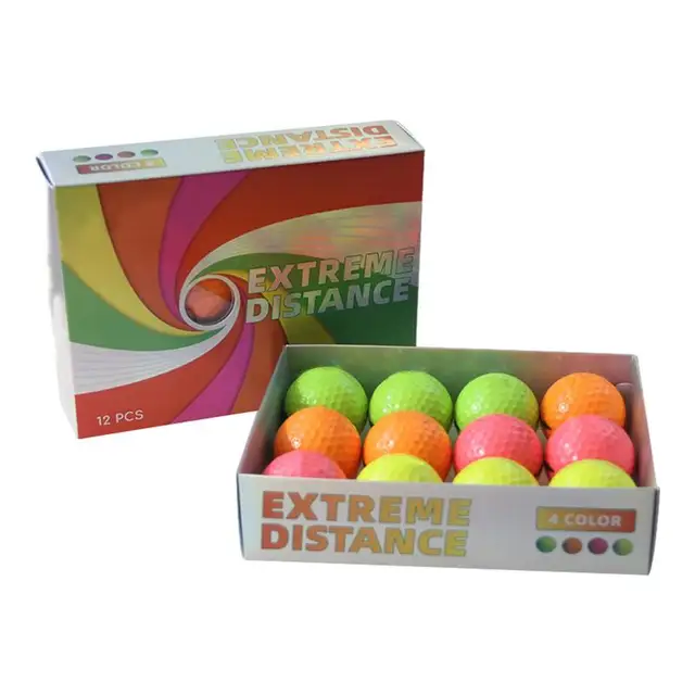Soft Indoor Golf Balls 12X Colored Golf Balls Golf Match Balls Golf Double Deck Ball Double Layer Golf Ball Professional High 1