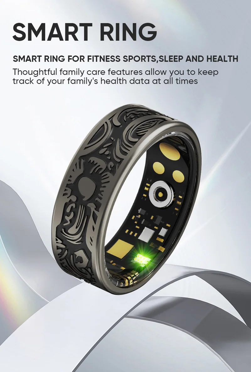 새로운 스마트 링 심박수 혈압 혈중 산소 수면 모니터링 걸음 수 측정 활동 추적 공유 링 방수