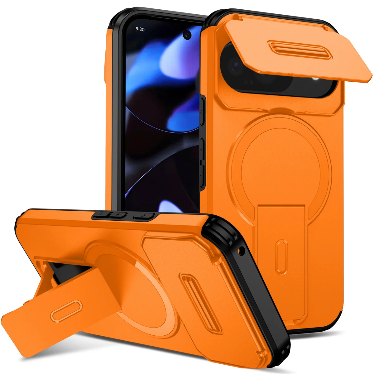 Shockproof Rugged Magnetic Charging Phone Case with Invisible Stand - Magsafe Protective Cover
