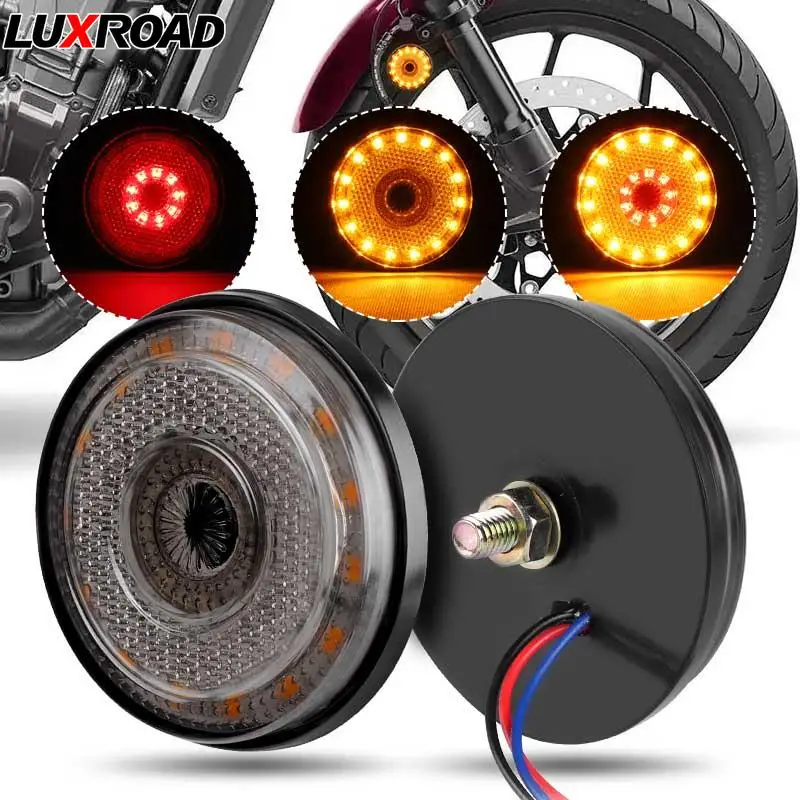 M624LEDsMotorcycleUniversalRoundRedReflectorLightTailBrake