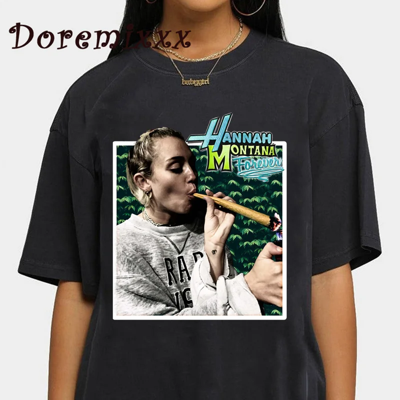 

Funny Aesthetic T-shirts Rapper Hannah Montana Graphic Tshirts Summer Hip Hop Rap T Shirt Men Cotton Tees Vintage Streetwear
