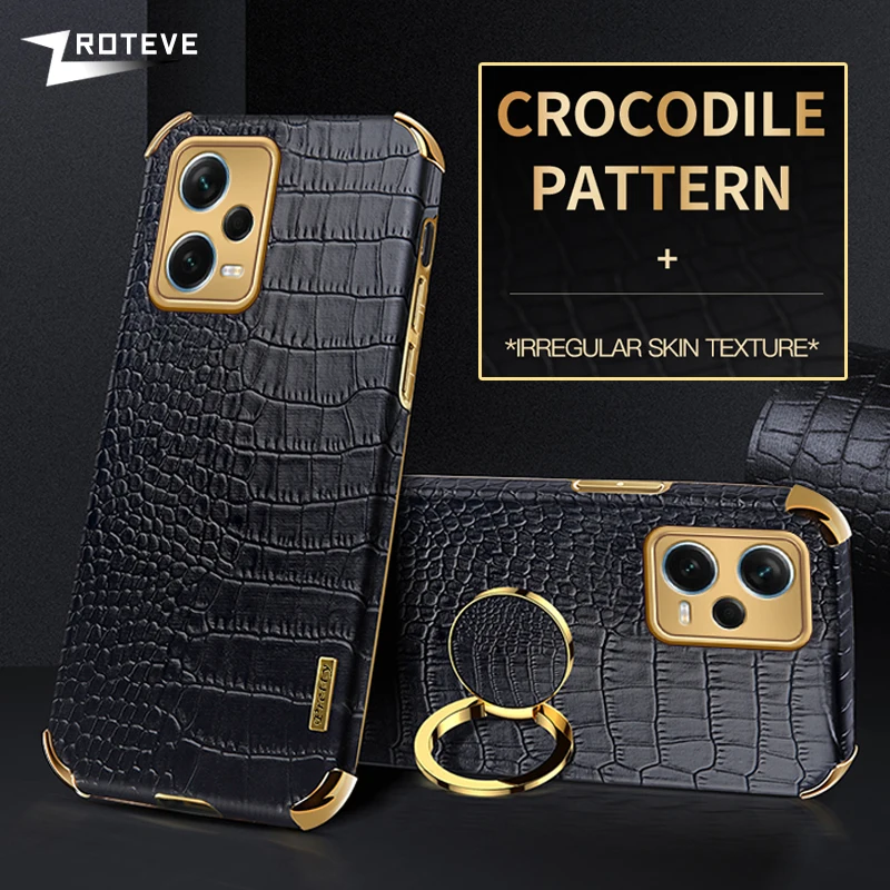 PocoX5 Fall Zroteve Überzug Silikon Krokodil Leder Abdeckung Für Xiaomi Poco X5 X4 Pro X3 NFC Xiomi Pocophone F3 F4 GT_voghion.com