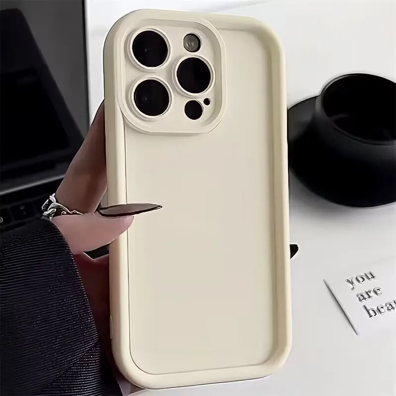 thumbnail image 1 of Funda de silicona suave con acabado mate para iPhone 16, 15 Pro Max, iPhone 14, 13, 12, 11, XS, XR, X, 7, 8 Plus, a prueba de golpes, 1 of 4