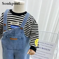 Salopette pour enfants, pantalons d'automne pour garçons et filles, nouvelle collection printemps et automne 2024 3