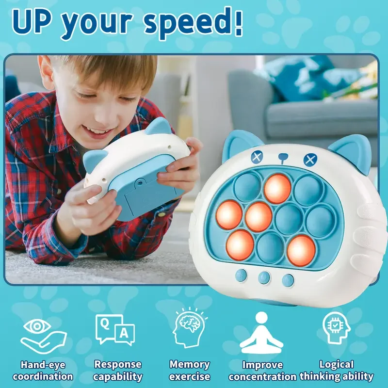 1pc Quick Light Up Fast Push Puzzle Console For Kids - Fun Electronic Game_voghion.com