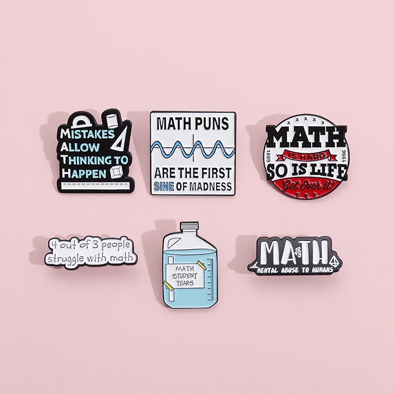 Math Student Tears Enamel Pins Custom Math Is Hard So Is Life Brooches ...