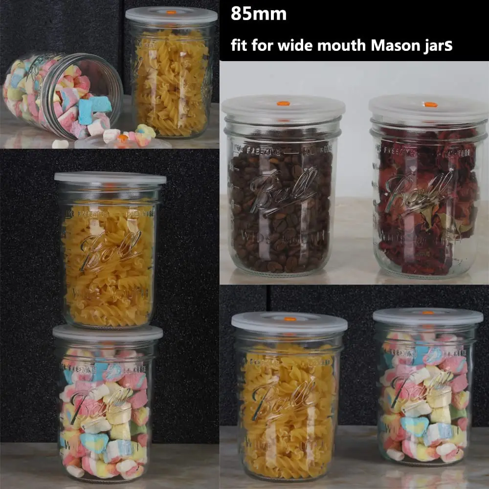 Vacuum Lids for Wide Mouth Mason Jars and D100mm Jars Reusable Vacuum Sealing Lids BPA -Free Food Vacuum Lid 2