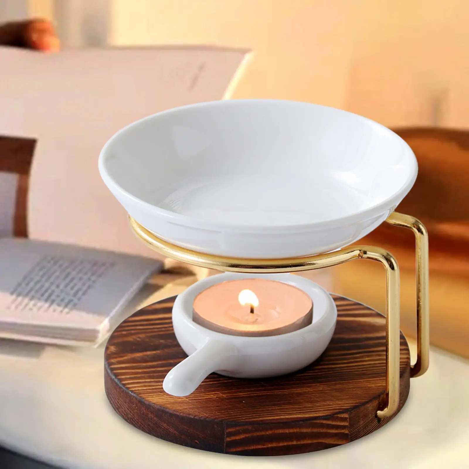 LED 테이블 라이트 침대 옆 왁스 멜트 램프, 무단 조광 220V-265V, 목재 베이스 캔들 워머 램프, 침실 장식 조명용 50W