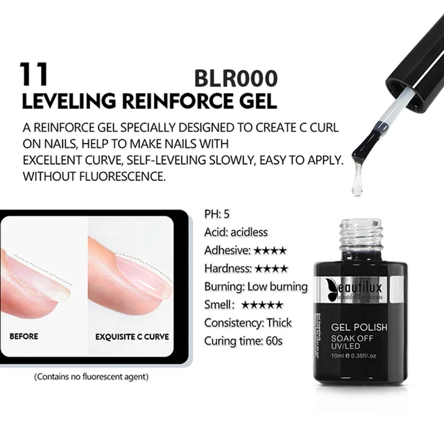 Beautilux Primer Rubber Base Top Coat Velvel Matte Top Coat Nail Art Degisn Clear Blossom Blooming Gel Foil Transfer Gel 10ml Leveling Reinforce