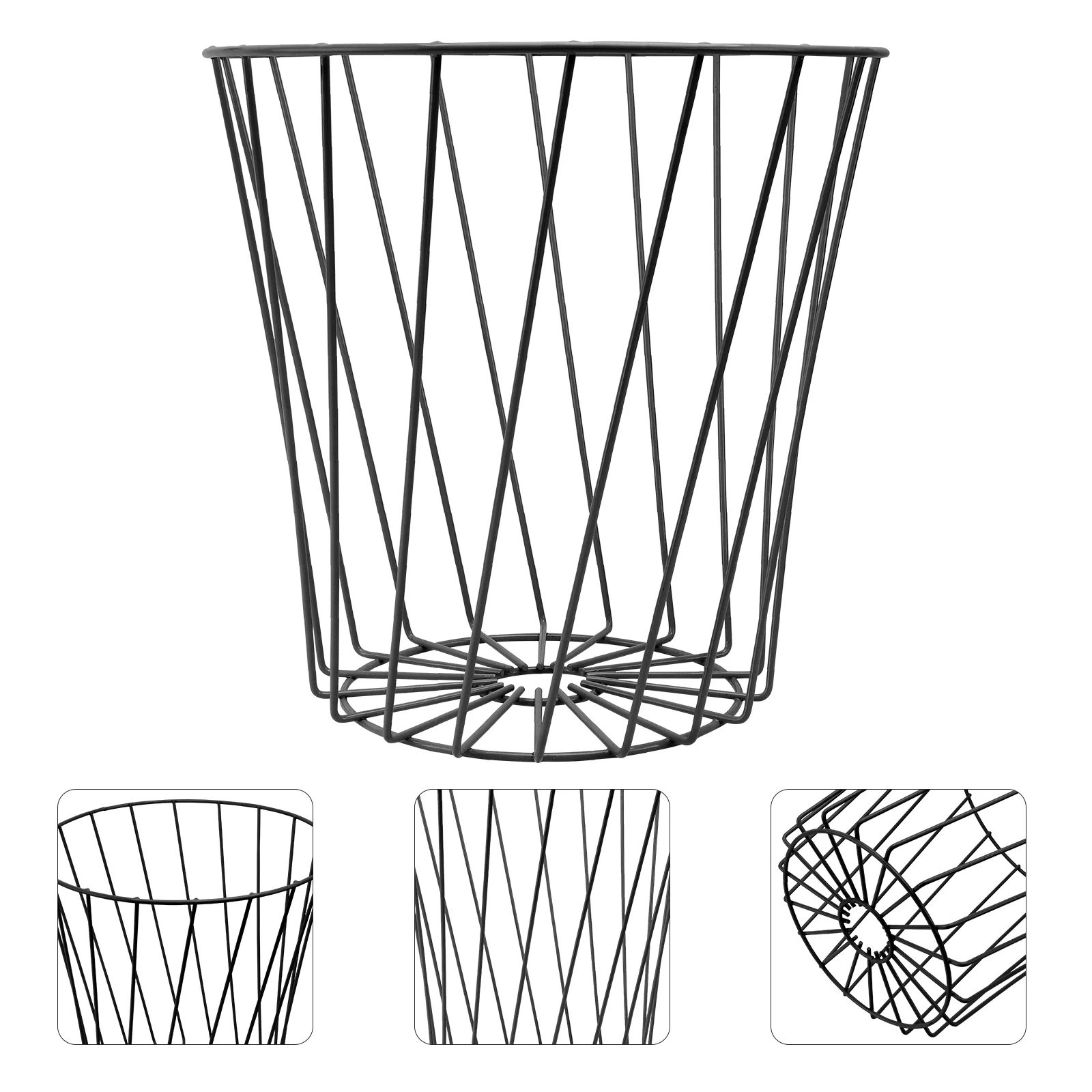 Mesh Round Wastebasket Metal Wire Mesh Stackable Utility Storage Bin Small Trash Cans Office Home Bathroom Lightweight Sturdy