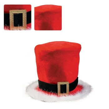 Christmas Top Hat Headwear Cap Thicken Plush Perfect for the Holidays Colorful Outfits for Cosplay Santa Furry Hat