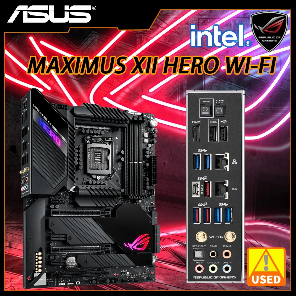 LGA1200MotherboardASUSROGMAXIMUSXIIHEROWIFIwithIntelZ490