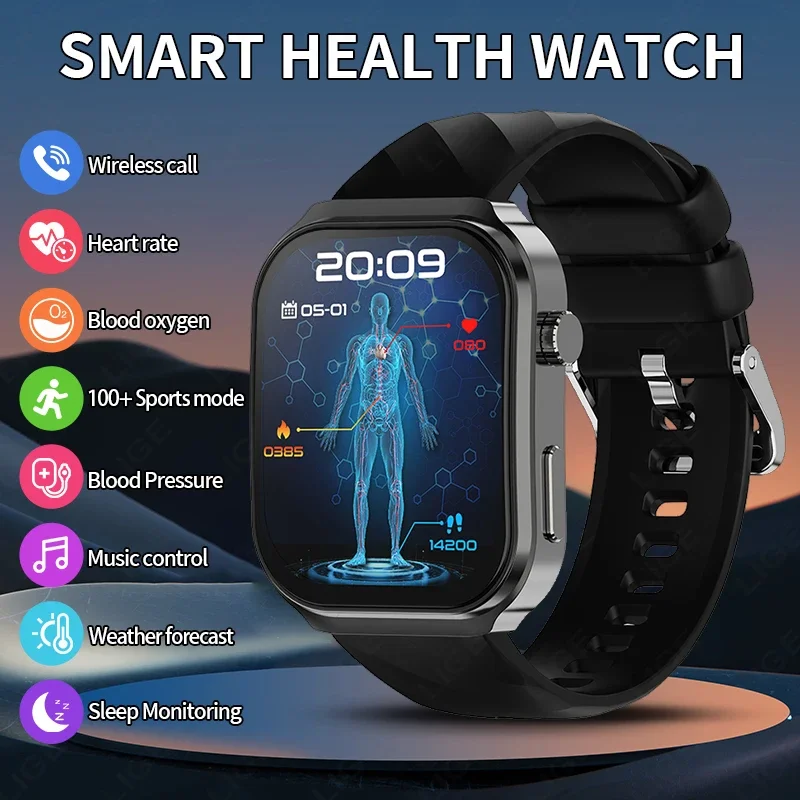 LIGE AI Diagnosis Health Smartwatch Blood Lipids Uric Acid Blood Pressure Smart Watch Men Waterproof Watch Women Bluetooth Call