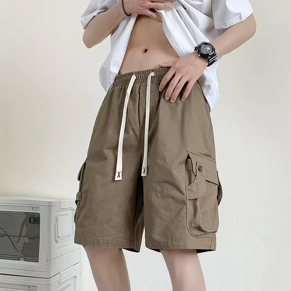 Functional Tooling Shorts Men's Summer Streetwear Thin Trendy Multi-pocket Loose Five-point Pants Neutral Sports Casual Pants
