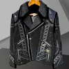 Diamond Rhinestones Jacket Men Top Quality Luxury Hot Drill Punk Club Outfit Jacket Autumn Black Jacket Coat Jaqueta Bomber 1