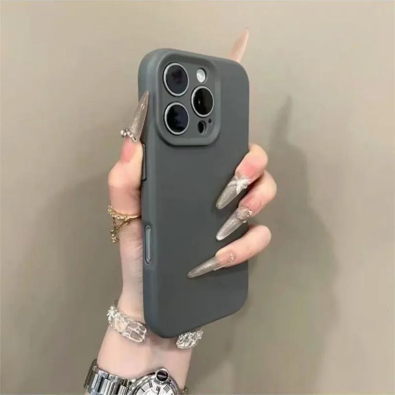 Phone Case Soft Silicone Candy For iPhone 11 12 13 14 15 16 Pro Max Plus Shockproof Bumper Matte Back