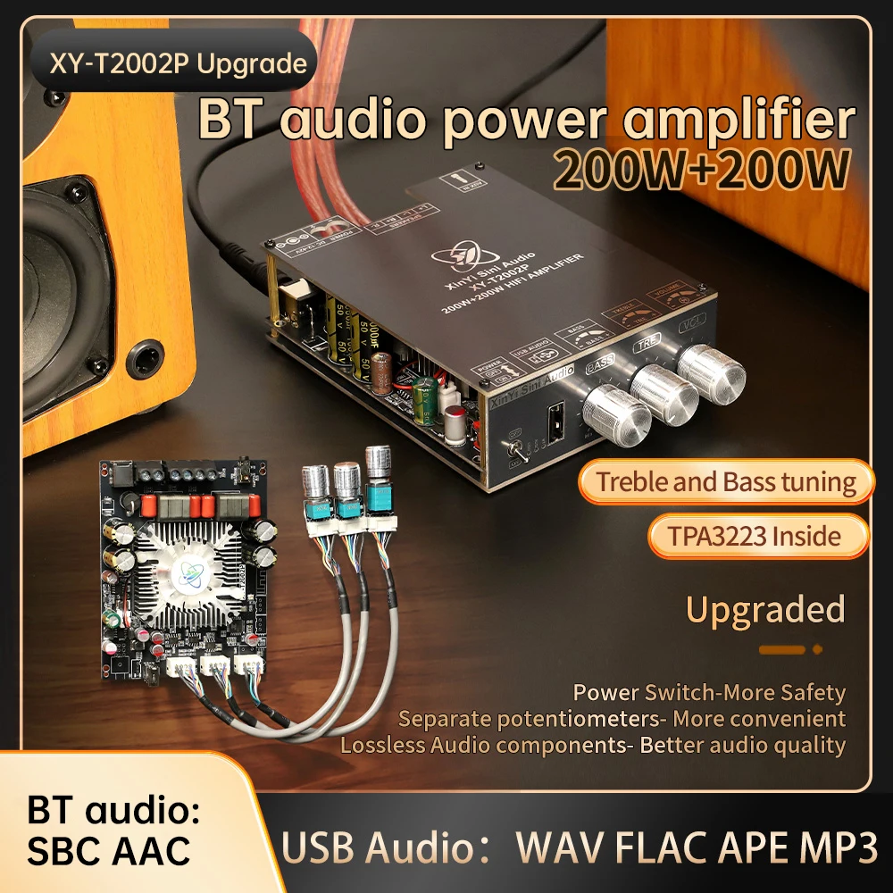 XY-T2002P 2*200W TPA3223 Bluetooth 5.2 Power Audio Stereo