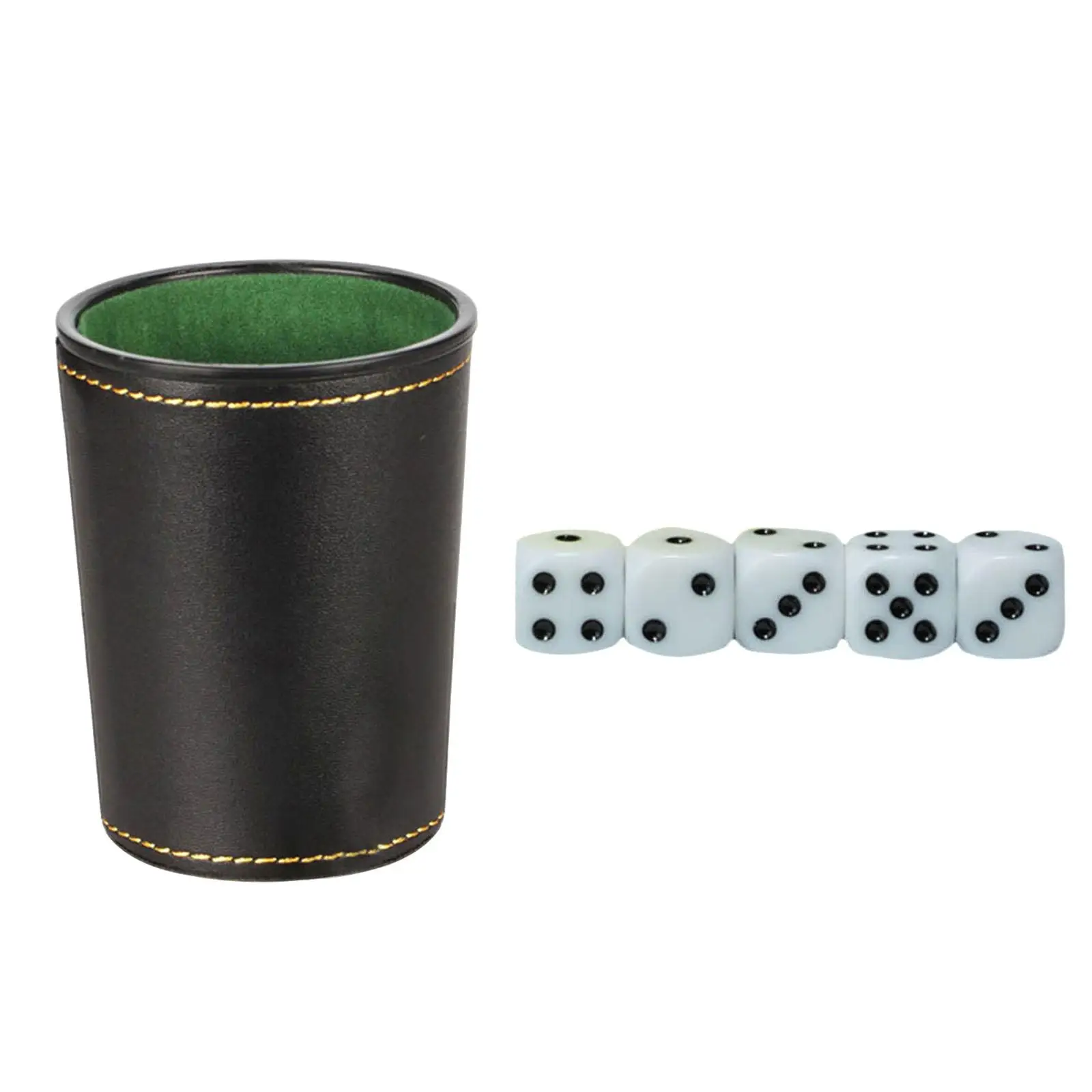 Professional Dice Cup with 5 Dice Bar Game Stacking Set for Bar
