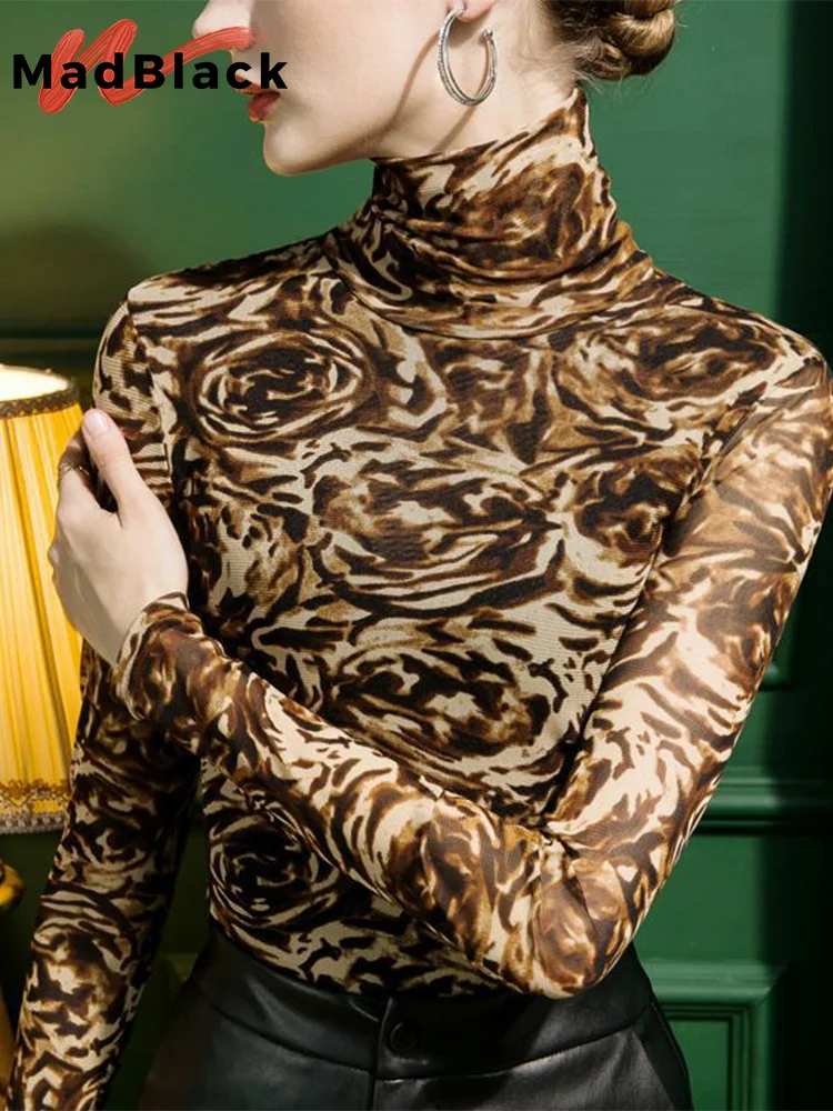 

Женская футболка с длинным рукавом и высоким воротником, T37035JM