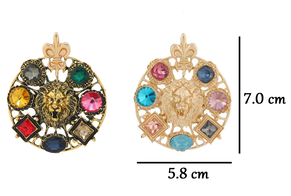 ブローチ・コサージュ Lion Embellished Brooch S3e560c8e18c44f30835ebc73d785d
