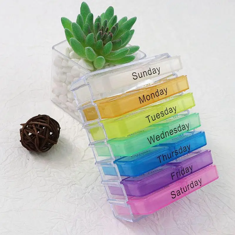 28Grid Portable Small Medicine Box 7-day Medication Packaging Box Detachable Plastic Medicine Box Portable Medication StorageBox