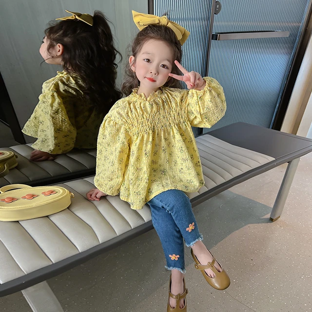 Viaje espejo suave Zara-Camisa de manga larga para niñas, blusa fragmentada de primavera y  otoño, vestido para bebé, novedad de 2023 - AliExpress