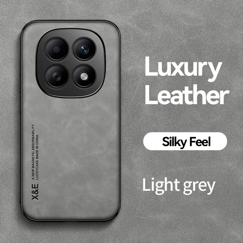Luxury Shockproof Sheepskin Leather Phone Case with Magnetic Car Holder