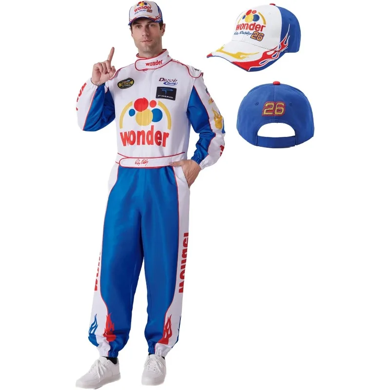 Disfraz De Piloto De Carreras Para Hombre – Mono Con Guantes, Gafas Y Bandera A Cuadros, Ideal Para Carnaval Y Cosplay