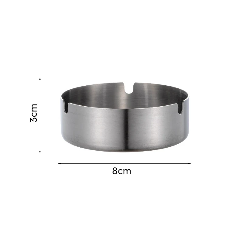 Stainless Steel Ashtray Metal Ashtray Cigarettes Ashtray Portable Ashtray Round Stainless Steel Cigarette Ashtray Tabletop for Smoker