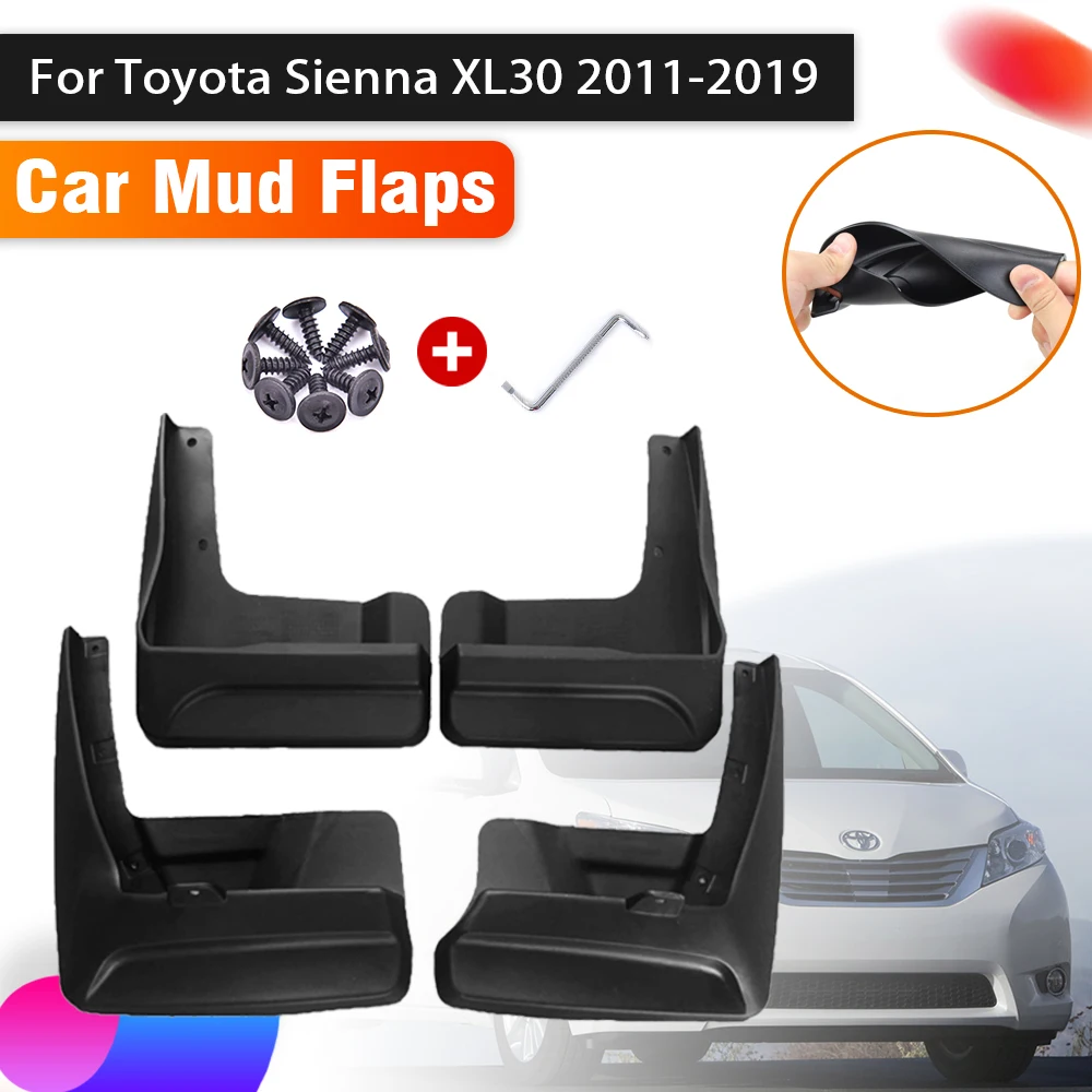 

4x Car Mudguards For Toyota Sienna 2011 Accessories XL30 2012~2019 4pcs Auto Front Rear Flap Splash Mud Car Accessories Mudguard
