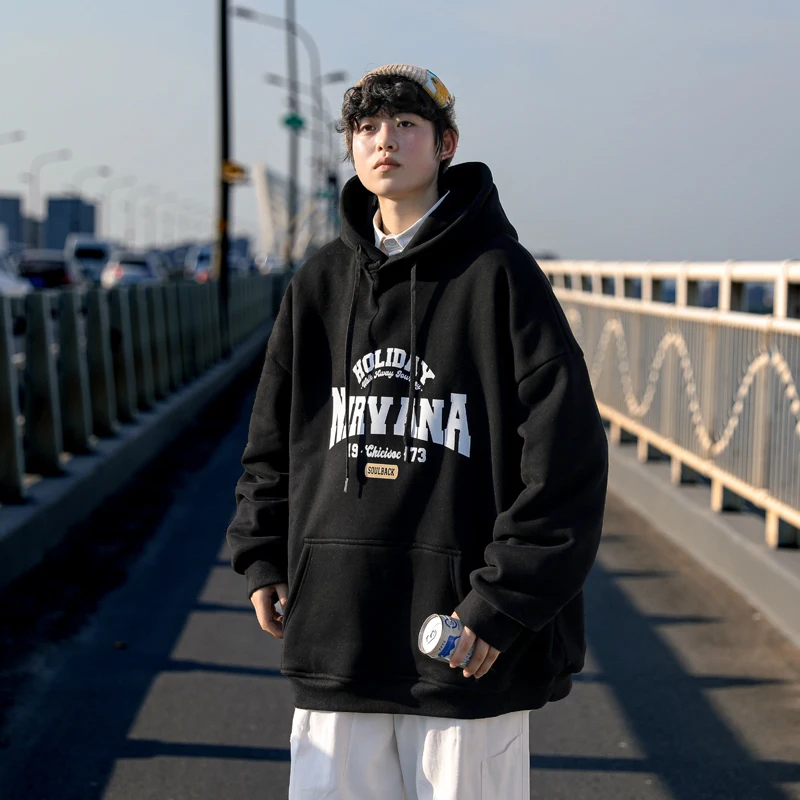 

Простой свободный свитер с капюшоном в стиле Харадзюку, весна 2023, модная мужская и женская одежда для ношения, Повседневная Уличная одежда с надписью Y2K