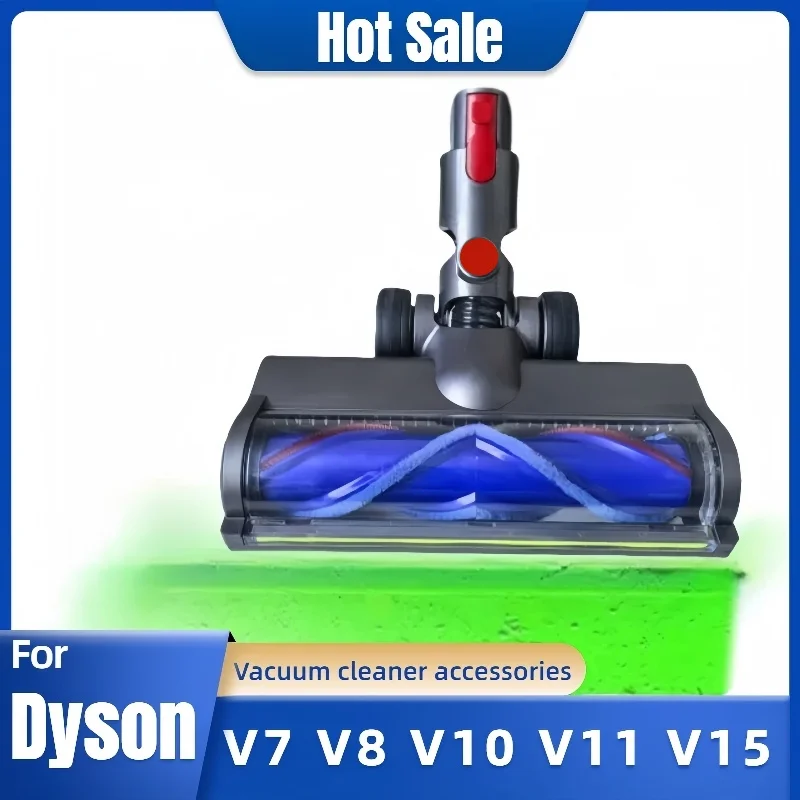V-shaped direct drive roller brush head for Dyson cordless vacuum cleaner V7/V8/V10/V11/V15 - with LED green dust light