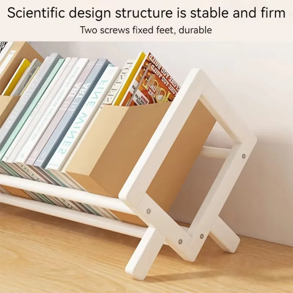Simple Desktop Bookshelf Table Top Bay Bedside Desk Office Books Storage Shelf original bamboo wood shelf stand